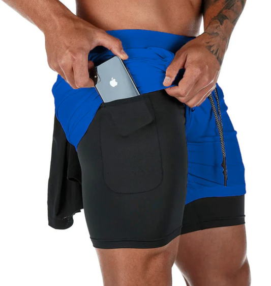 Men Sports Shorts 2 in 1 Quick Dry