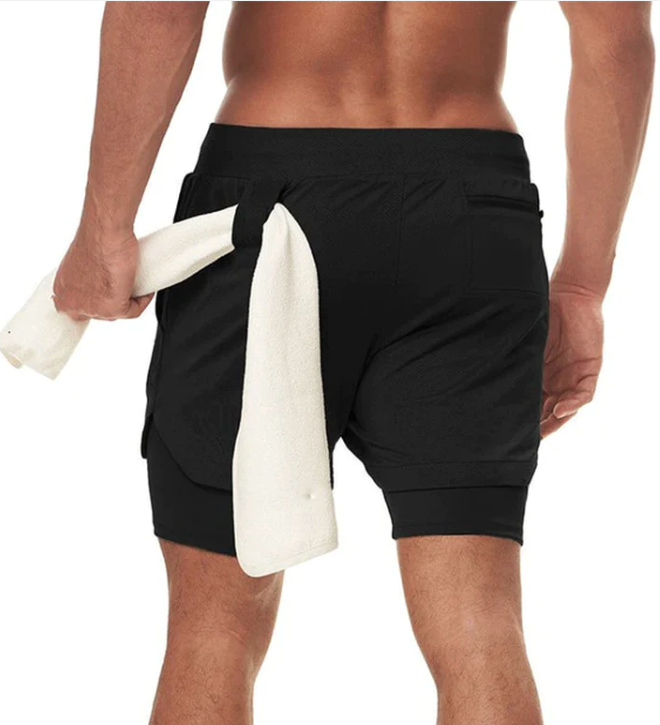 Men Sports Shorts 2 in 1 Quick Dry